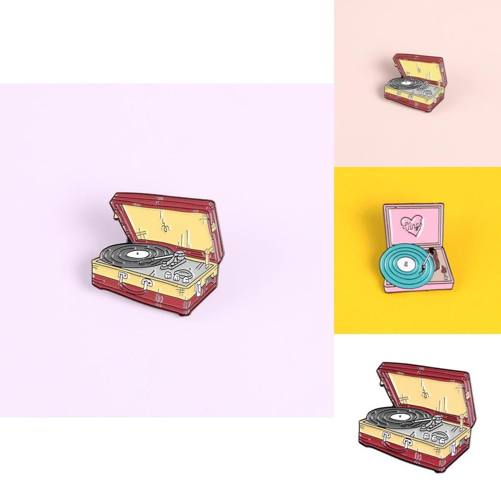 Cartoon Record Fashionable Player Brooch In Alloy Ideal For Accessories And Decorations
