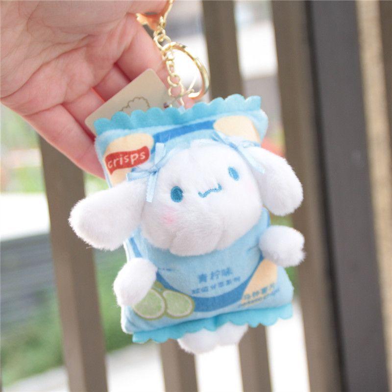 

Sanrioed Kawaii Hello Kitty Kuromi Plush Figure Playthings Pendant Adorable Plush Key Ring Pouch Pendant Xmas Presents
