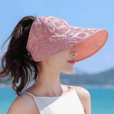 Empty Top Sun Hat for Summer Fashionable and Versatile Large Eave Outdoor Cycling Sun Hat for Women with UV Protection