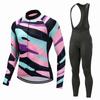 Mens Long Sleeve Cycling Jersey Set Breathable Quick Dry Bike Riding Sportswear