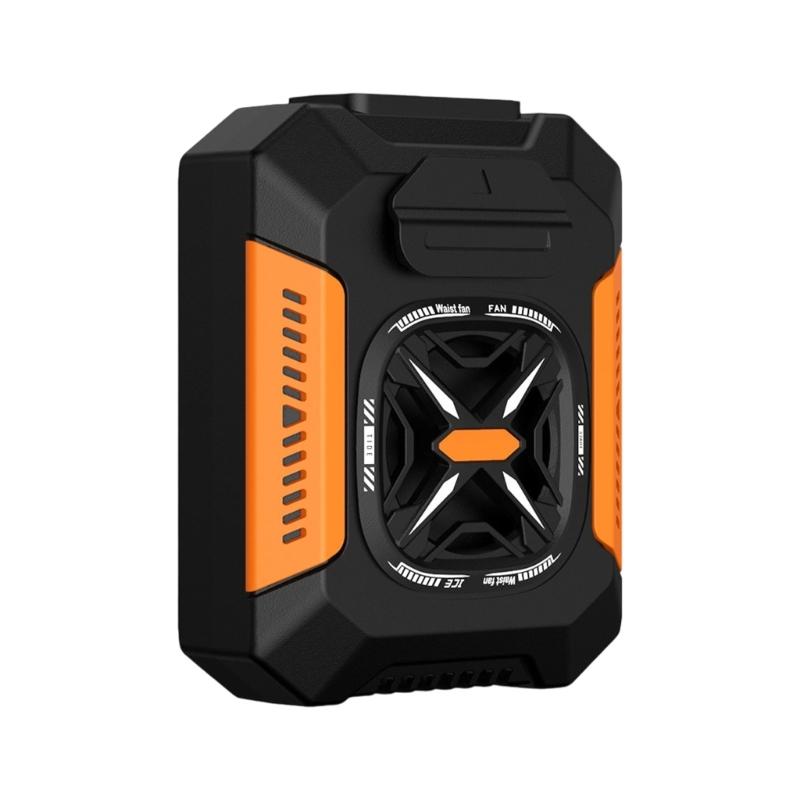 

Portable Waist Mounted Cooling Fan Builtin LED Light Carbon Steel Clip with 5000mAh Power Supply for Sports Couriers оранжевый