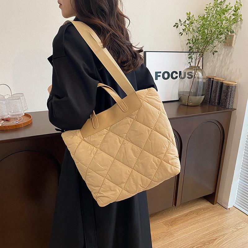Spacious And Stylish Nylon Tote Bag For Women With Quilted Design Perfect For Use Everyday