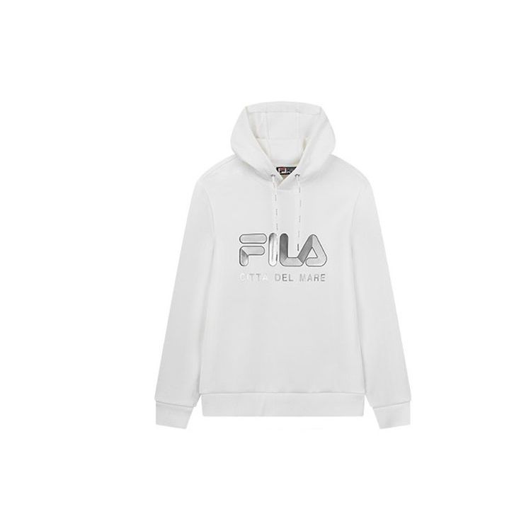 

Fila с логотипом и принтом, повседневный пуловер с капюшоном, вязаный свитшот, мужские топы, белый гриб-облако, F11M018219F-WT