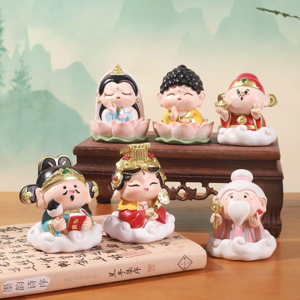 

Фэн-шуй Бодхисаттва Настольные фигурки Украшения из смолы для торта Домашний декор Украшения для автомобиля Спальня