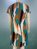 Women's Color-Blocked Holiday V-Neck A-Line Dress - European & American Style
