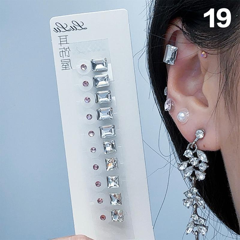 Fashion Bowknot Colorful Rhinestone Pearls Ear Point Stickers Ear Pressure Stick Acupuncture Auricular Ear Stickers Massage