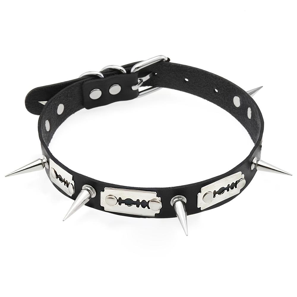 1 Punk Gotik Nietenkragen Sexy Themenreihe Halskette Geeignet für Tägliche Party Geburtstag Valentinstag Paar Kragen Halskette black