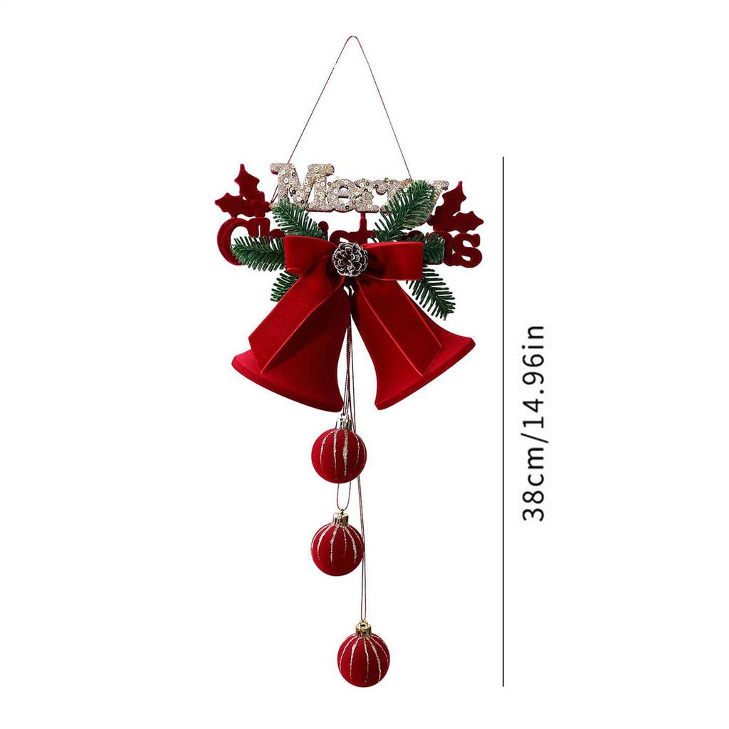 Bell Ornaments For Christmas Tree Flocking Holiday Decoration Hangable Christmas Decorations For Home Front Door Office Wreath