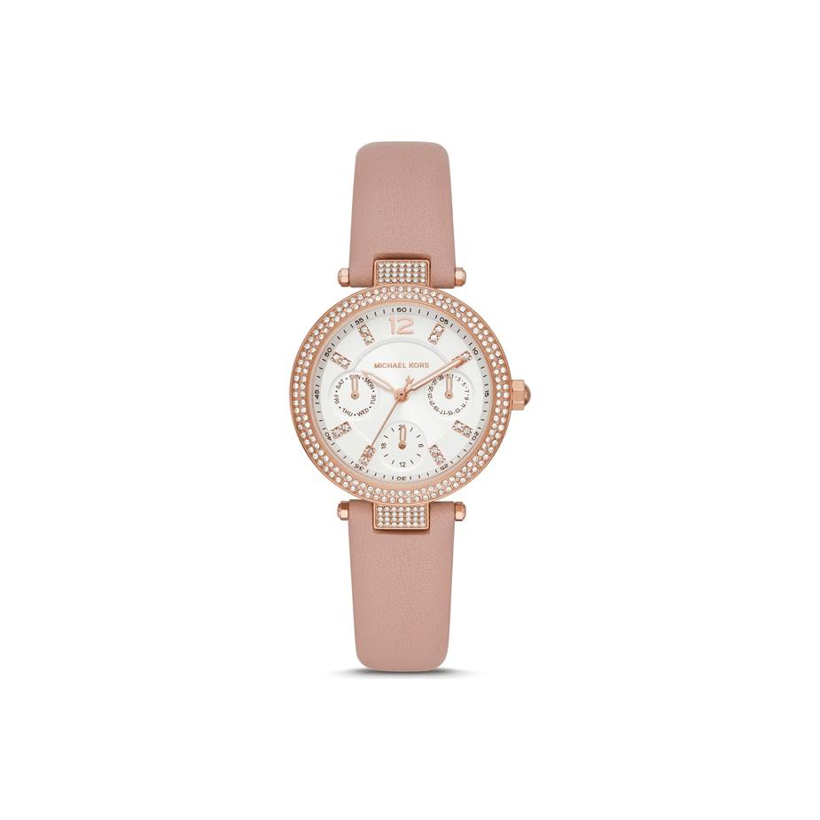 MICHAEL KORS PARKER Collection Wrist Watch Quartz Movement Leather Strap White Dial Women s Watch MK2914 MK2914 Pink Strap