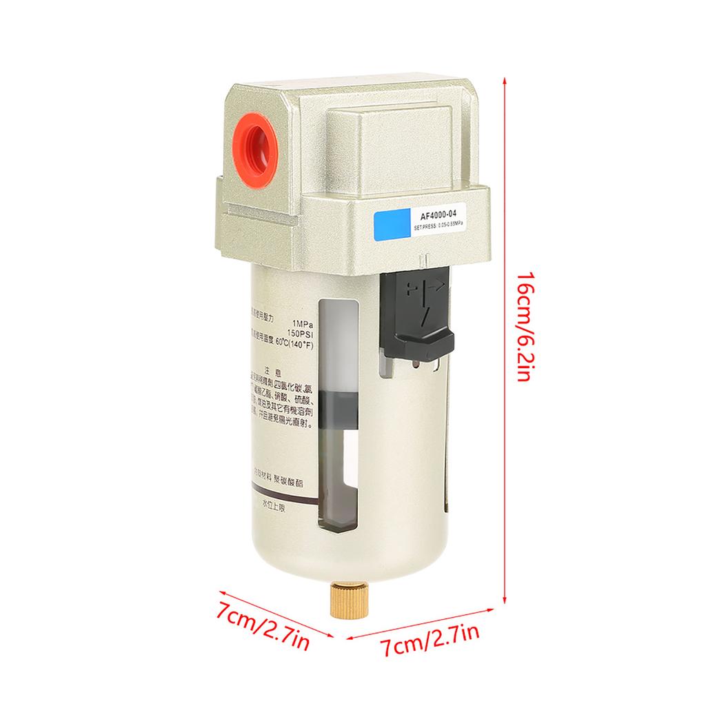 AF4000 Filter, Compressed Water Separator with High Filtration Accuracy, Service Life, Safe and , Wet Water Filtration Component for