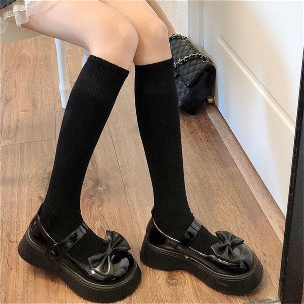 Sock Women Solid Color Stockings Fashionable Simple Jk College Style Soft Comfortable Sweat Absorbing Breathable Casual Socks
