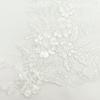 Flower Embroidery Sequin Lace Appliques Trim Floral Embroidered Sew on Patches for Wedding Bridal Dress Party Gown Bodice Craft DIY, 1 Pairs (White)