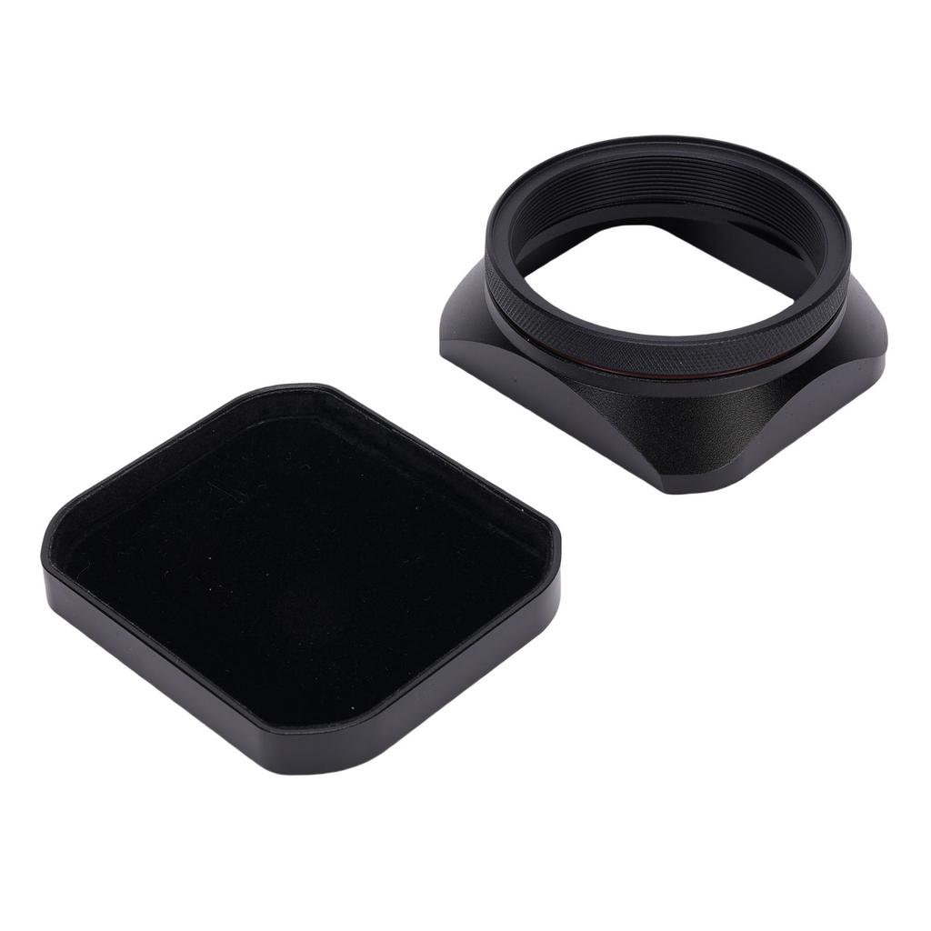 Camera Lens Hood Fit for X100VI X100V X100F X100T X100S X100 X70 Square Metal Lens Shade with Cap Black