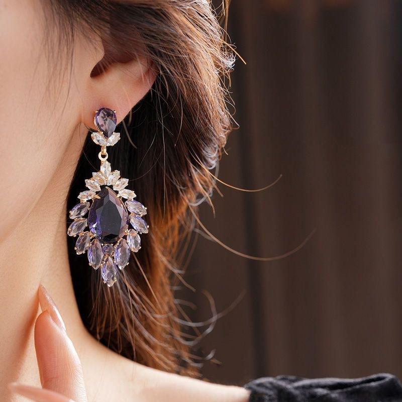 Female Retro Super Sparkling Tassel Earrings