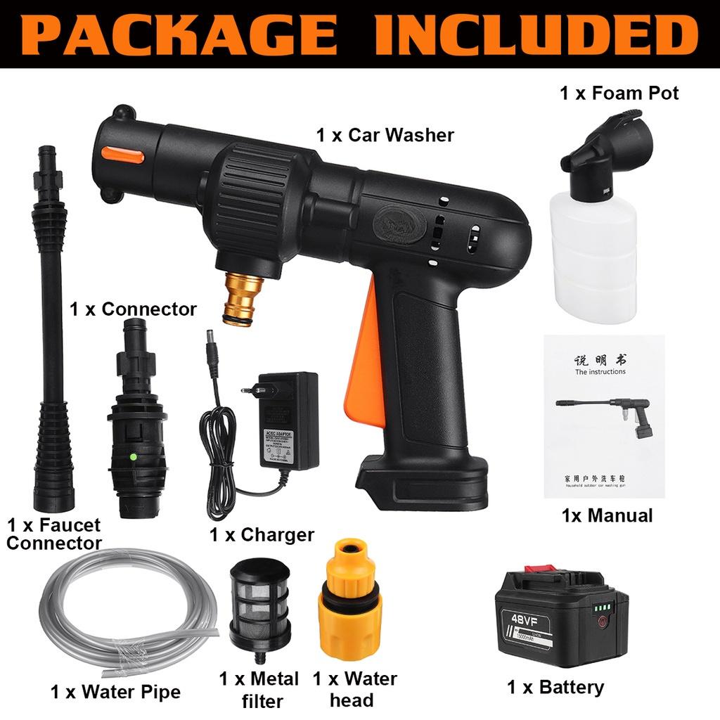 

25 В Индикатор заряда батареи Беспроводная автомобильная пенная насадка 650 Вт Портативные пистолеты для мойки высокого давления Электрическая автомобильная мойка для воды 1 x Battery