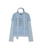 ODDSTUDIO Layered Striped Scarf Set Long Sleeve - Sky Blue