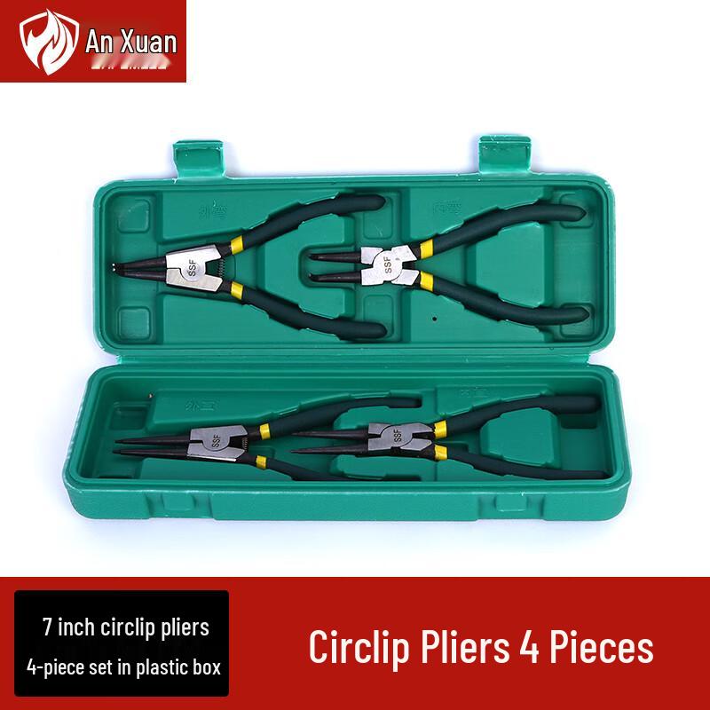 Anxuan 4-Piece Multi-functional Circlip Pliers Set