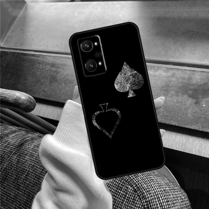 Ace of Spades Poker Case For Realme 11 12 13 14 Pro Plus C53 C55 C51 C25 C63 C61 C65 C67 C71 C75 GT6 GT7 15 Pro