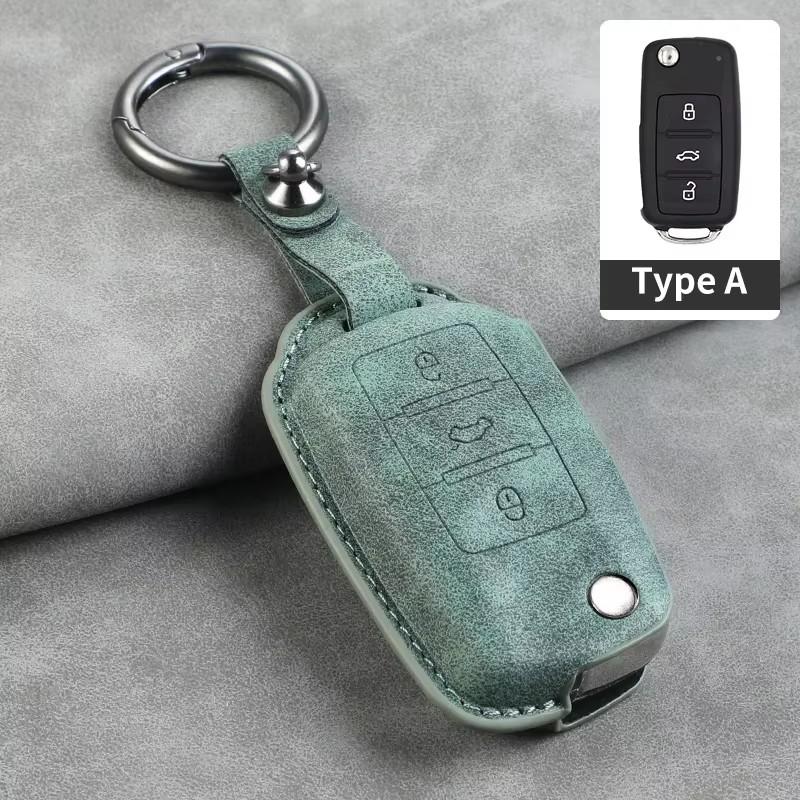 Leather Car Key Cover Case for VW Volkswagen Tiguan MK1 MK2 Magotan Passat B5 B8 Polo Golf 4 5 6 7 Mk7 Jetta POLO Eos Scirocco