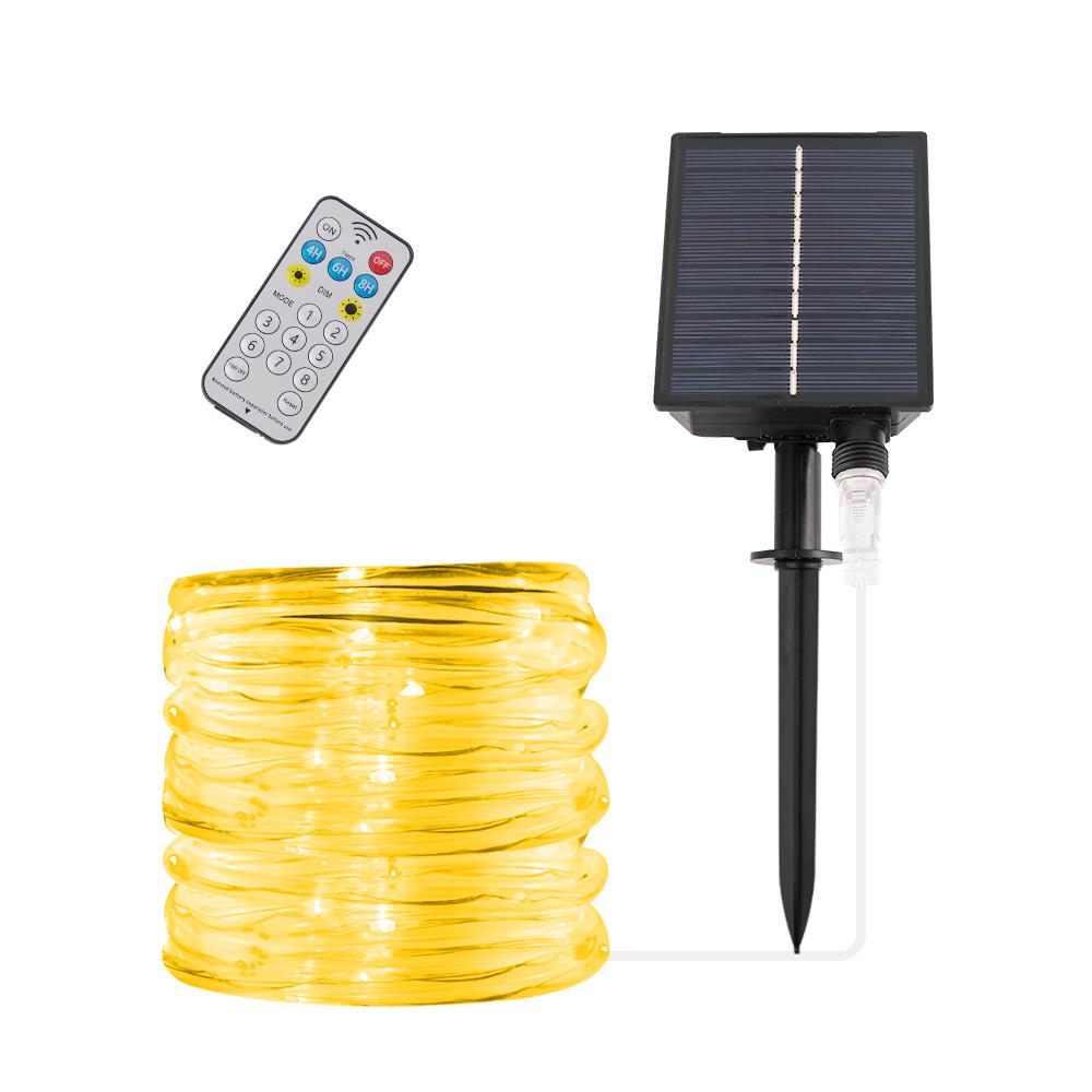 

7M/12M/22M/32M Солнечная гирлянда, светодиодная солнечная лампа, наружная IP68, зарядка через USB, с дистанционным управлением, гирлянда для садовой гирлянды 7M 50LED