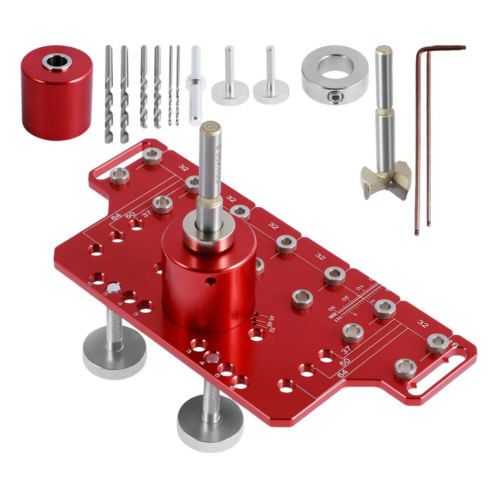 Wood Drilling Dowelling Guide Aluminum Alloy Power Tool Accessory Jigs Wear-Resistant Pocket Hole Jig Multiple Mounting Sizes