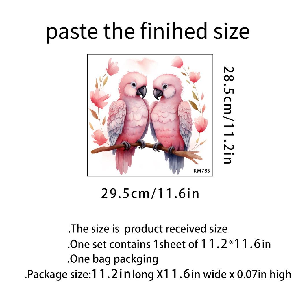 Cute Sweetheart Bird Self Adhesive Removable Toilet Lid Sticker Bathroom Home Decor
