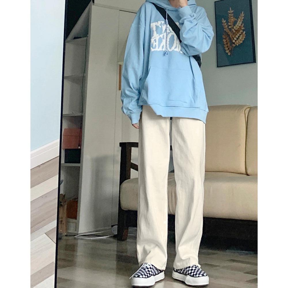 Korean Version of Straight Jeans 2025 New Spring and Autumn High-waisted Thin and Drape Casual Loose Wide-leg Jeans