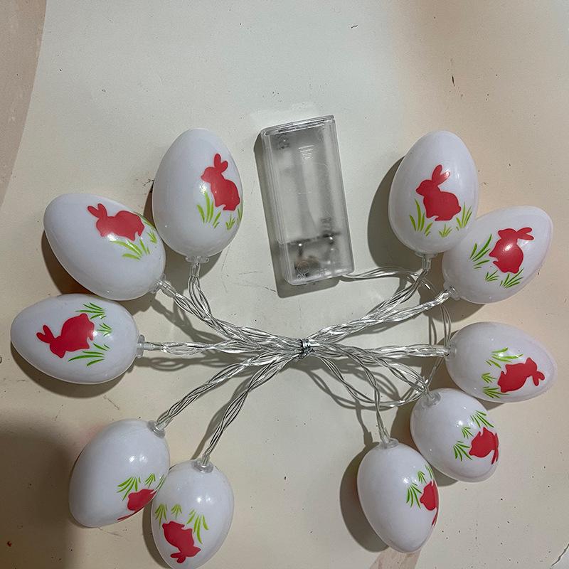 LED Easter String Lights - Crackle Egg, Painted Egg, Baby Chick, Rabbit & Carrot Decorations