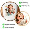Creative Cartoon Monkey Reading Newspaper Toilet Lid Sticker Self-Adhesive Removable for Bathroom Home Decor