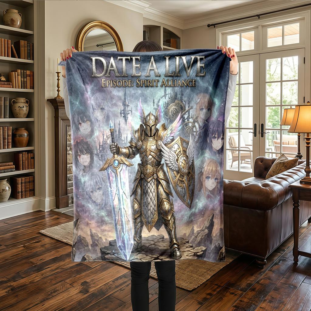 Date A Live Warm Comfortable Flannel Blanket - Printed, For Beds, Travel -HE17