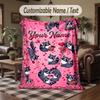 Love Hearts Theme Throw Blanket Custom Name Text Personalized Blanket Soft Cozy Blanket for Home Sofa Bed