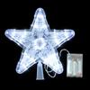 Xmas Decoration Night Light Christmas Tree Top Ornaments LED Glowing Star Five-pointed Star Lamp