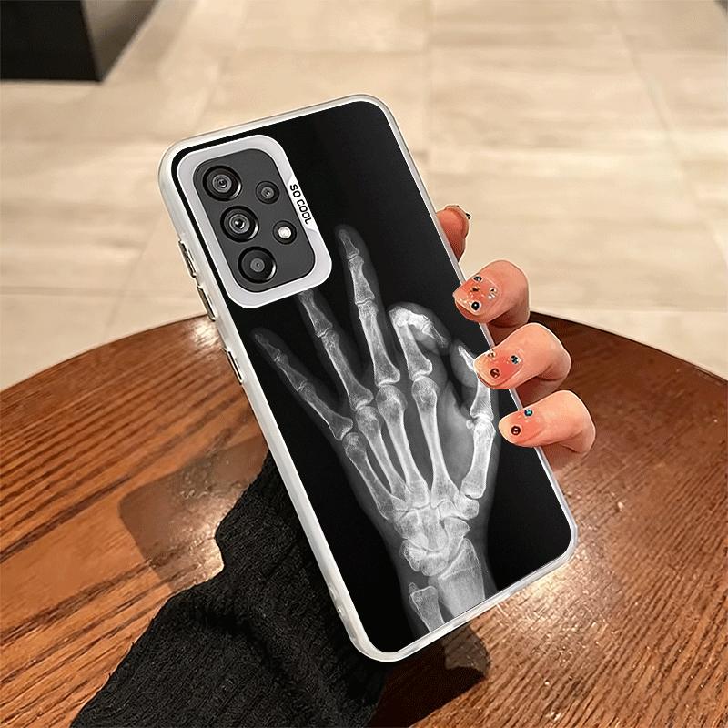 Funny X-Ray Hand Bones Soft Phone Case for Samsung A17 A16 A15 A14 A13 A57 A56 A55 A54 A53 A37 A36 A35 A34 A33 A26 A25 A24 A23 A