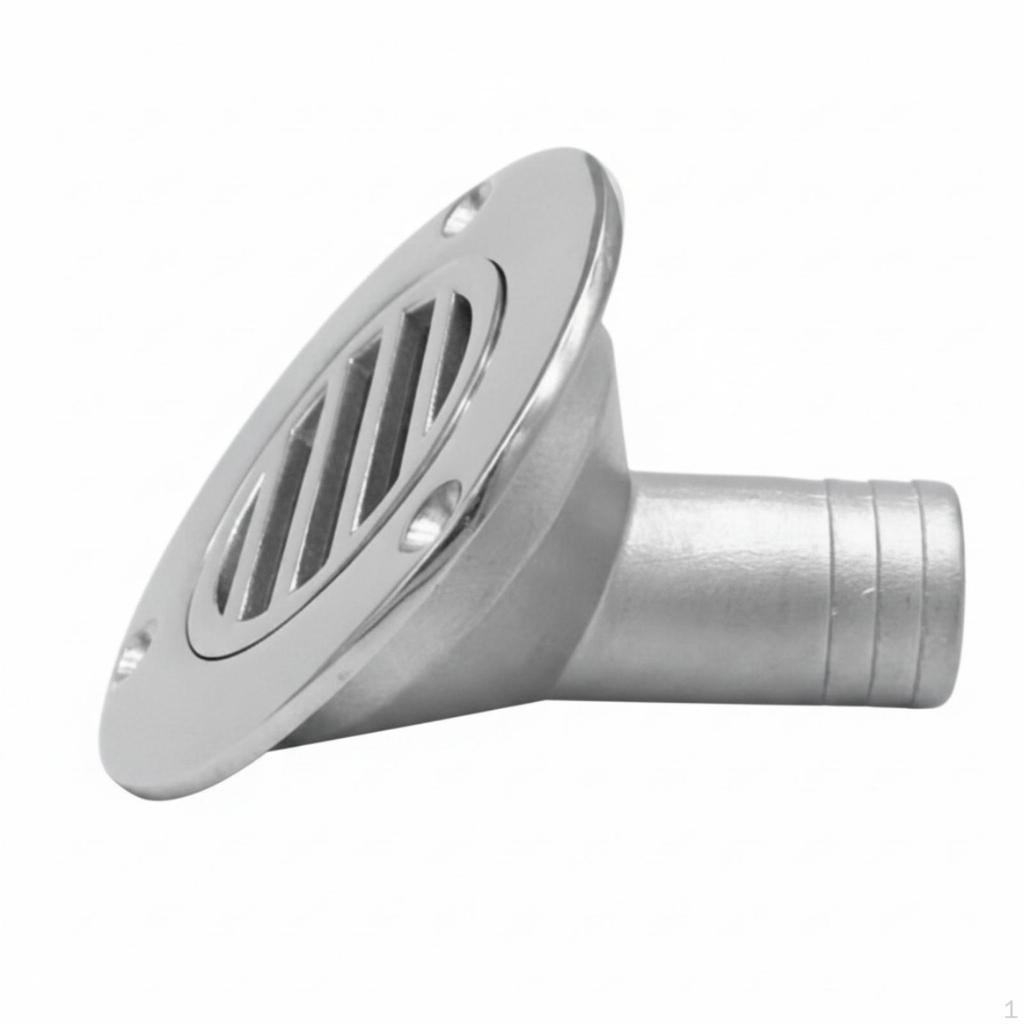 Marine Drain Fitting with Flange Brushed Silver Hardware Long-Lasting for Boats