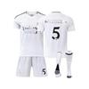 (white, M) Real Madrid Home #5 Bellingham Training Jersey Set with Socks