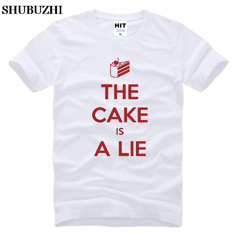

The Cake Is A Lie Tshirt New Printed Portal T Shirt Men Short Sleeve Cotton Casual Funny Cool Game T Shirts Tops S