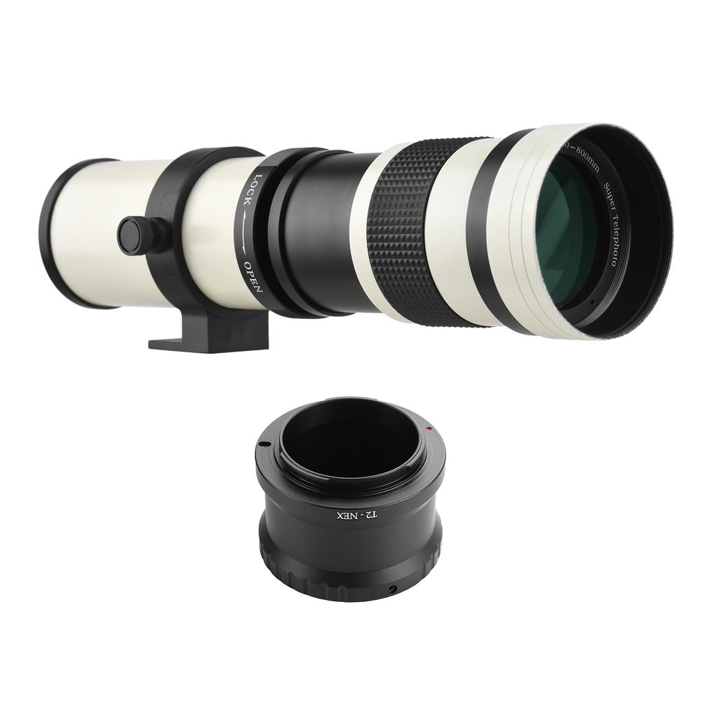 Kamera MF Süper Telefoto Zoom Lens F/8.3-16 420-800mm T Montajlı, NEX montajlı Adaptör Halkalı