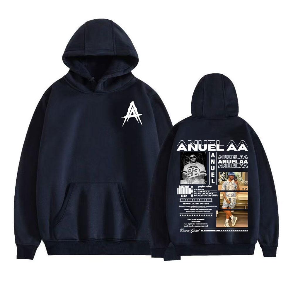 Rapper Anuel AA Real Hasta La Muerte World Tour Hoodies Men Women Fashion Hip Hop Pop Music Sweatshirts Fleece Casual Pullovers