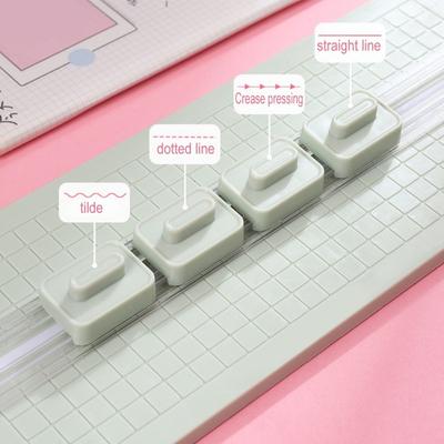 Paper Cutters Portable Double-Ended Orbital Trimmer 4-in-1 Blades Mini Paper Trimmer with Ruler Grid Scrapbooking Tool for Precise Crafting DIY
