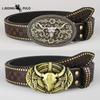 Cintura Western in Denim Tendenza Retro Gioventù Punk Rilievo Uomo Borchie Pelle Cintura