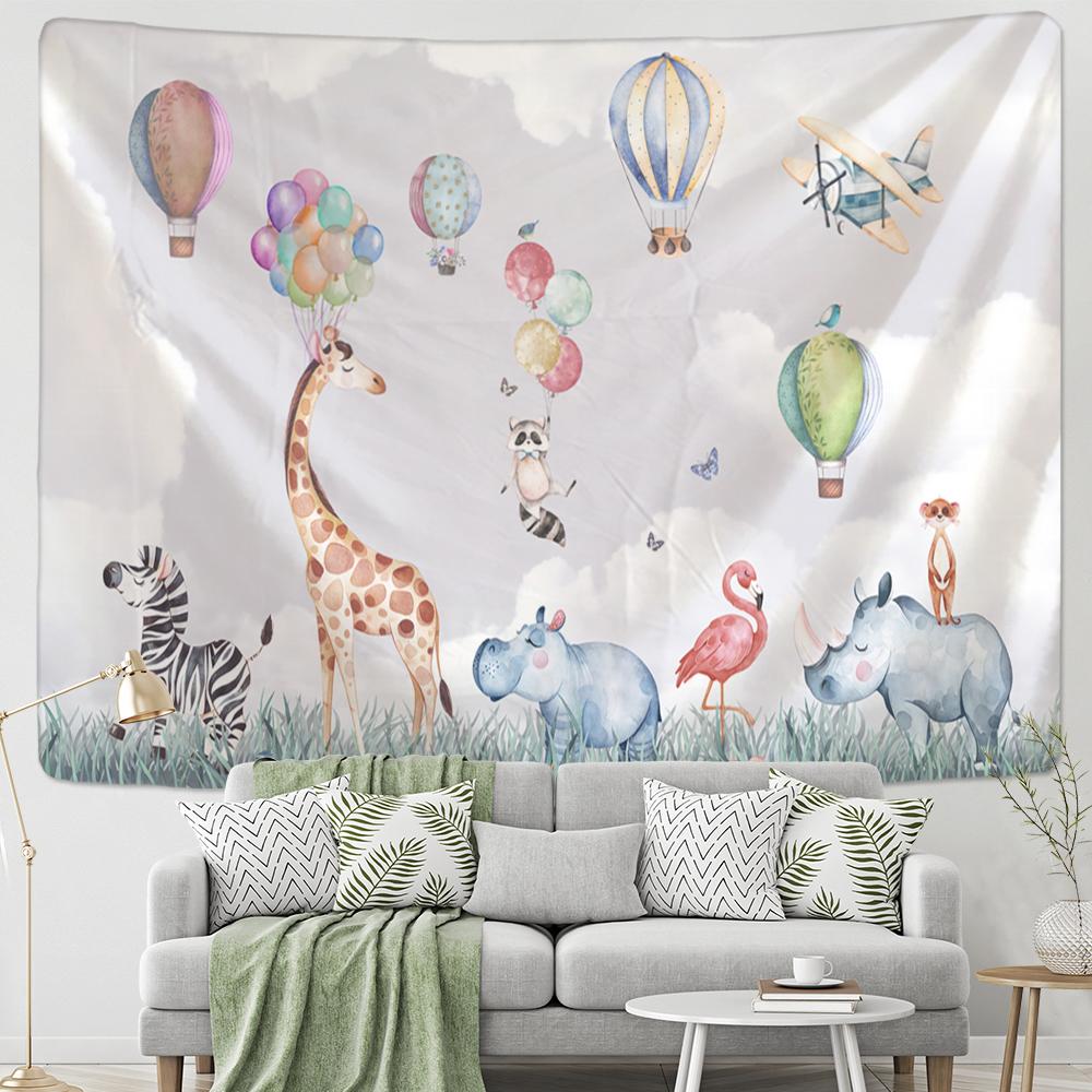 Cartoon Illustration Tapestry Wall Hanging Hippie Tapiz Psychedelic Witchcraft Art Tarot Card Kawaii Room Home Decor