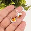 Citrine Gemstone 925 Stamped Silver Jewelry Handmade Stud Earrings 0.53" For Her EE-147-14