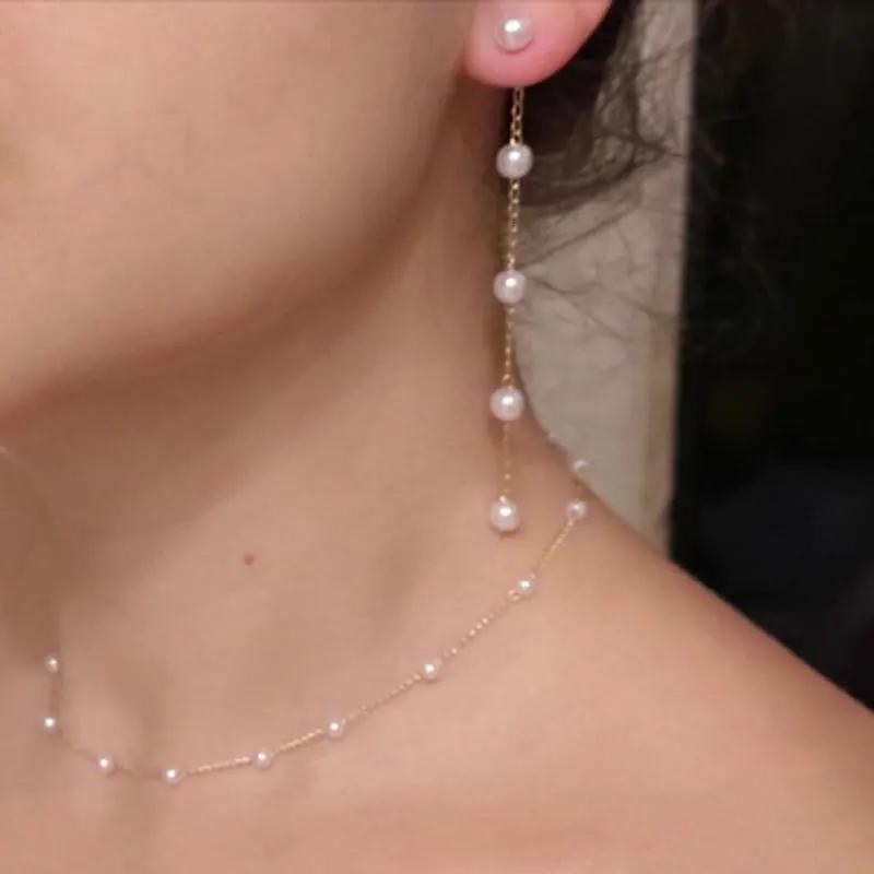 Fashion Zircon Long Earring For Women Cute Korean Crystal Rhinestone Chain Drop Earrings Bridal Wedding Party Zircon Gifts 2024