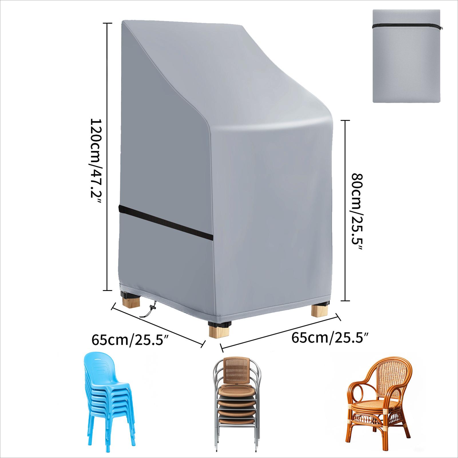 

210D Oxford Garden Chair Cover Waterproof Furniture Protector Dustproof Bench/Stacking/Folding Chair Cover Patio Seat Rain Cover