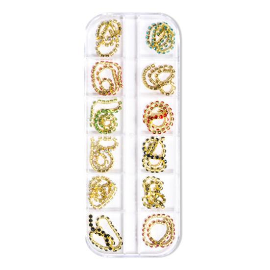 12ks Manikúrní řetízek Široké použití Vynikající kovový řetízek na nehty Šperky Náhrdelník Potřeby