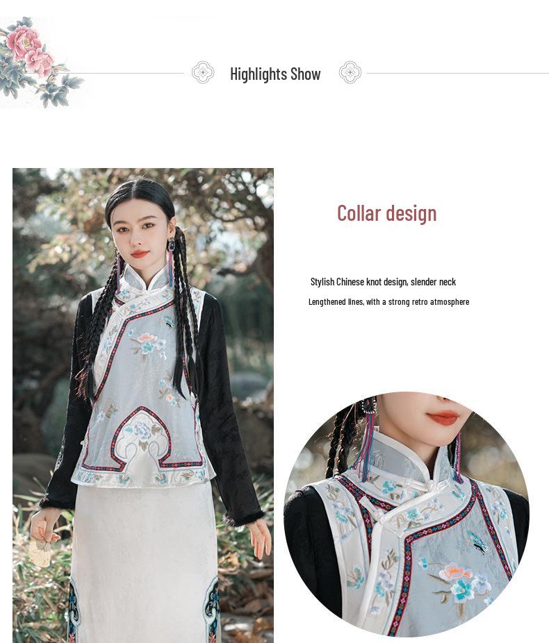 2024 Autumn Ethnic Women's Chinese Embroidered Sleeveless Jacket – National Tide Gege Style