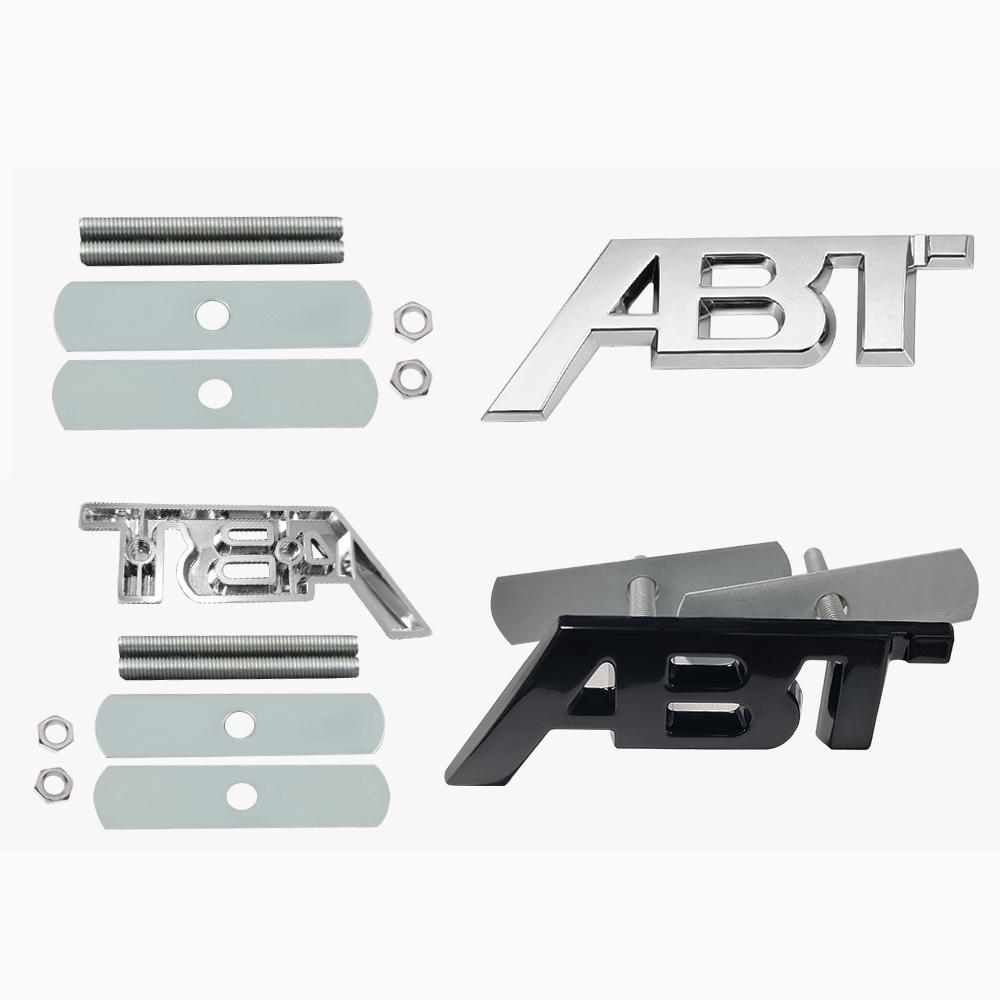Car Front Grliie Badges 3D Metal ABT Emblem Body Trunk Decor Stickers Accessories For S Sline Quattro S6 S7 S8 A4 TTRS A6L RS