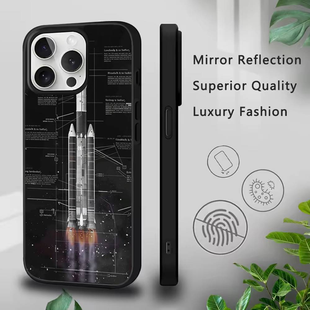 

Space Rocket Satellite Phone Case For iPhone 17,16,15,14,13,12,11,Pro,Max,Plus,Mini,SE4,E Magnetic Magsafe Wireless Charging iPhone14PRO