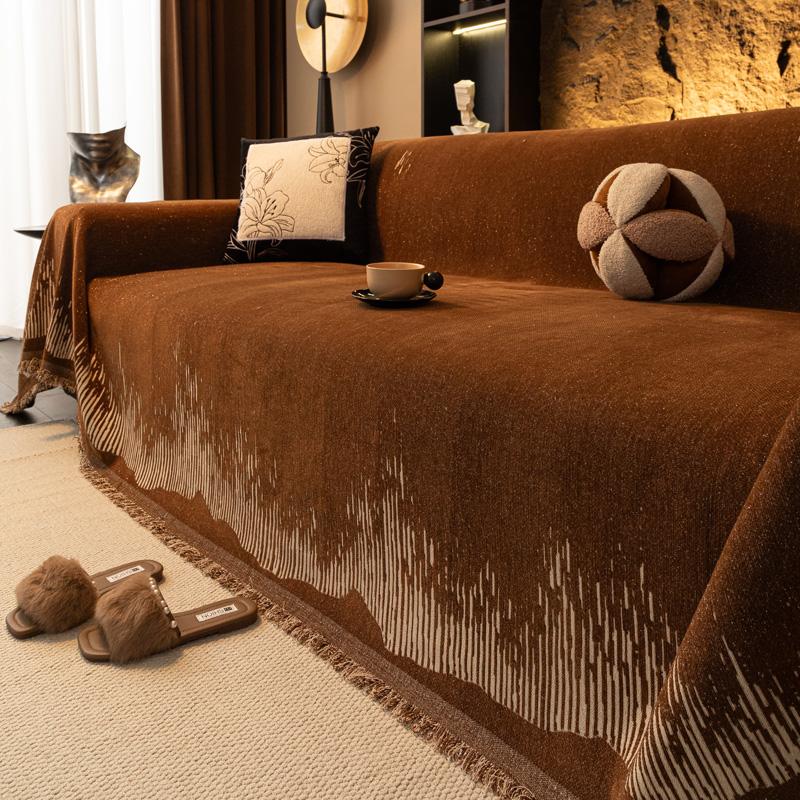 Chenille Simple Sofa Towel Four Seasons Universal Sofa Towel Non-slip Printing Couch Blanket All Inclusive Cover Cloth Towel