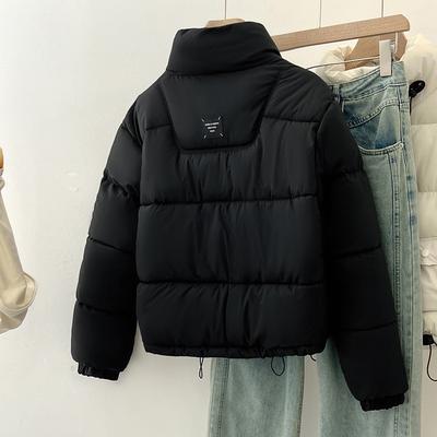 Down Cotton-padded Jacket Women's Short Winter New Stand Collar Loose Padded Bread Clothes Cotton-padded Jacket 1 Piece.